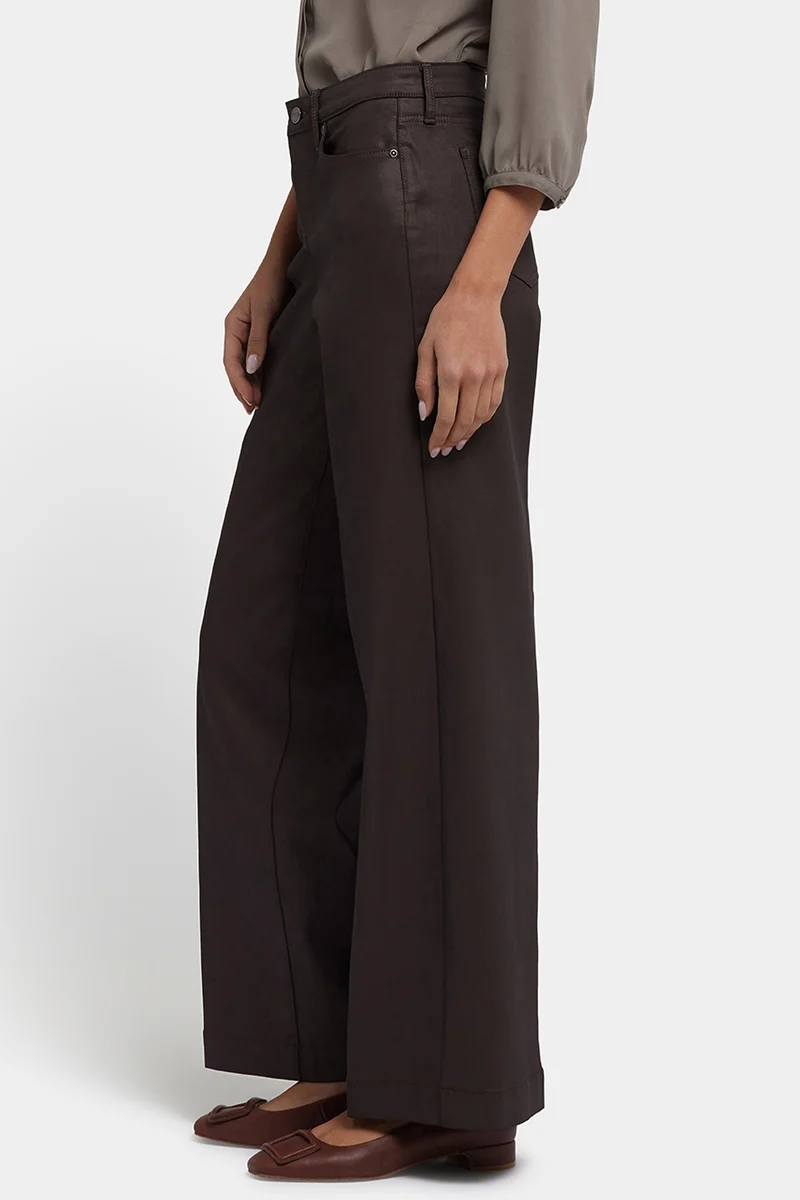Coated Teresa Wide Leg Jeans | Peppercorn Coated