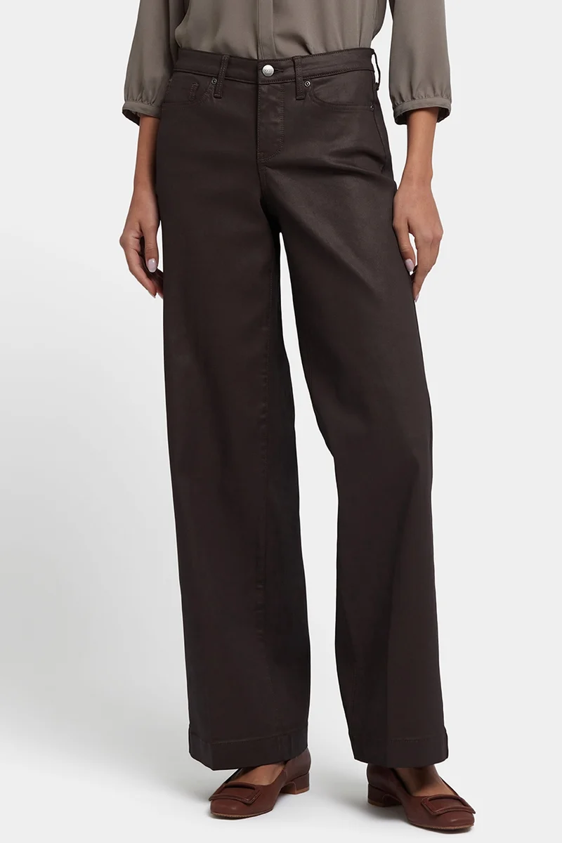 Coated Teresa Wide Leg Jeans | Peppercorn Coated