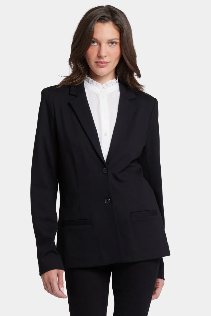 Klassische Blazerjacke aus Ponte Knit | Black