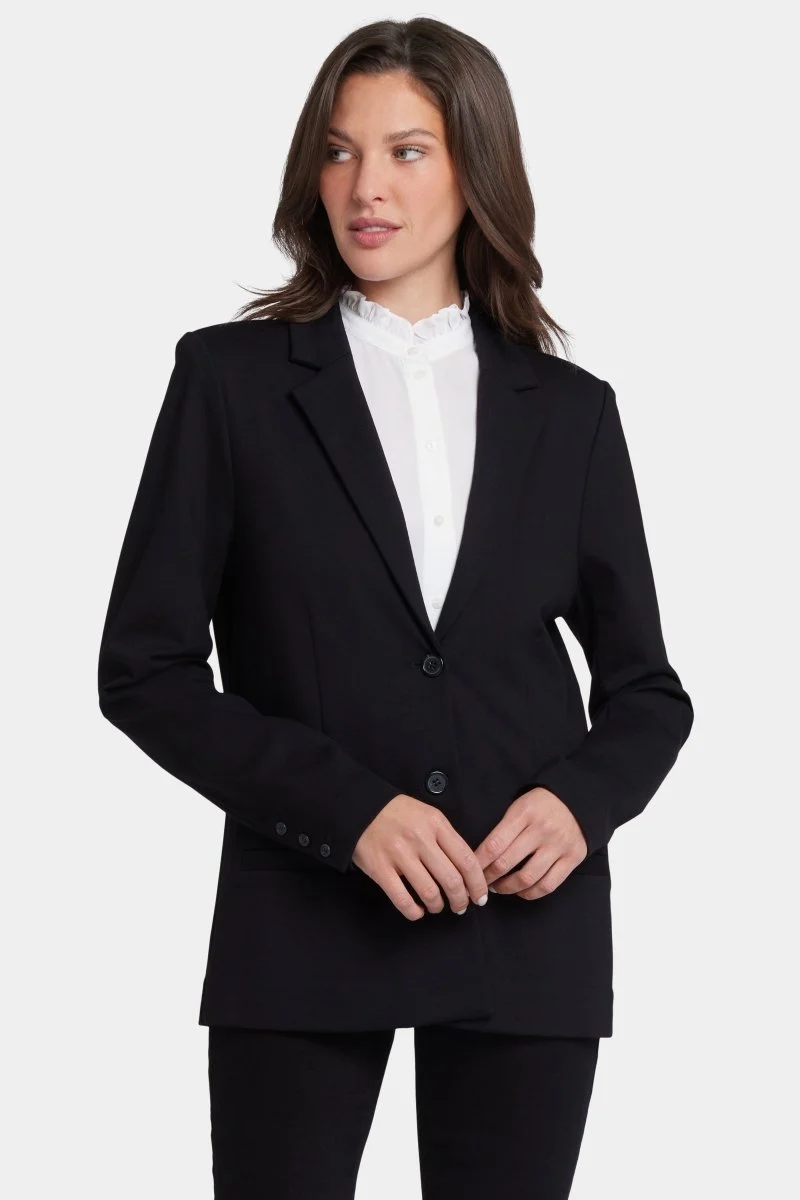Klassische Blazerjacke aus Ponte Knit | Black