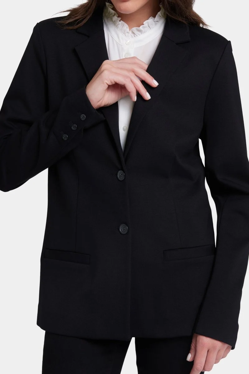 Klassische Blazerjacke aus Ponte Knit | Black