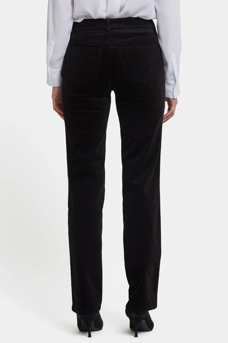 Marilyn Straight Pants in Velveteen | Black