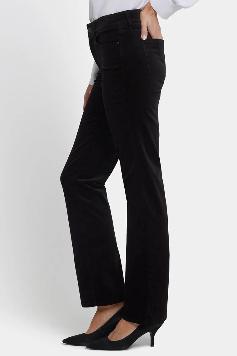 Marilyn Straight Pants in Velveteen | Black