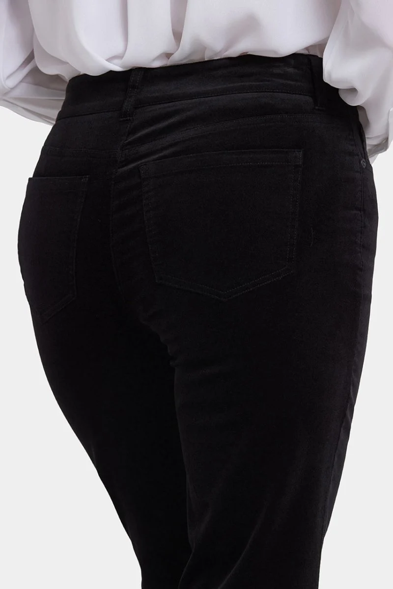 Marilyn Straight Pants in Velveteen | Black