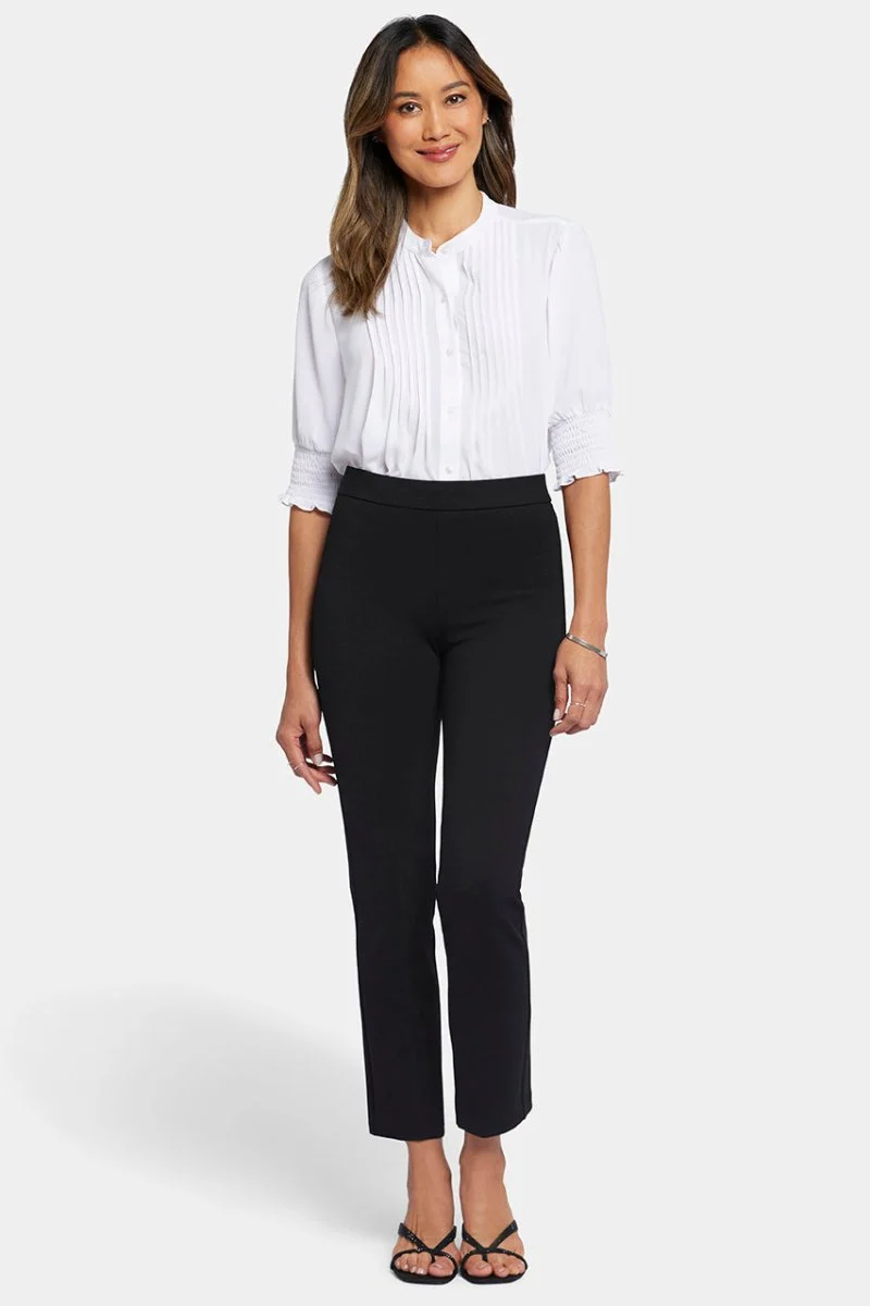 Pull-On Straight Sculpt-Her™ Ankle Trouser | Black