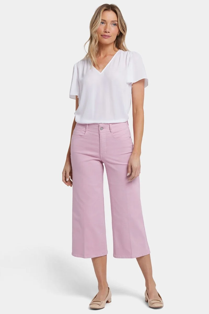 Brigitte Wide Leg Capri Jeans mit hoher Taille | Pink Nectar