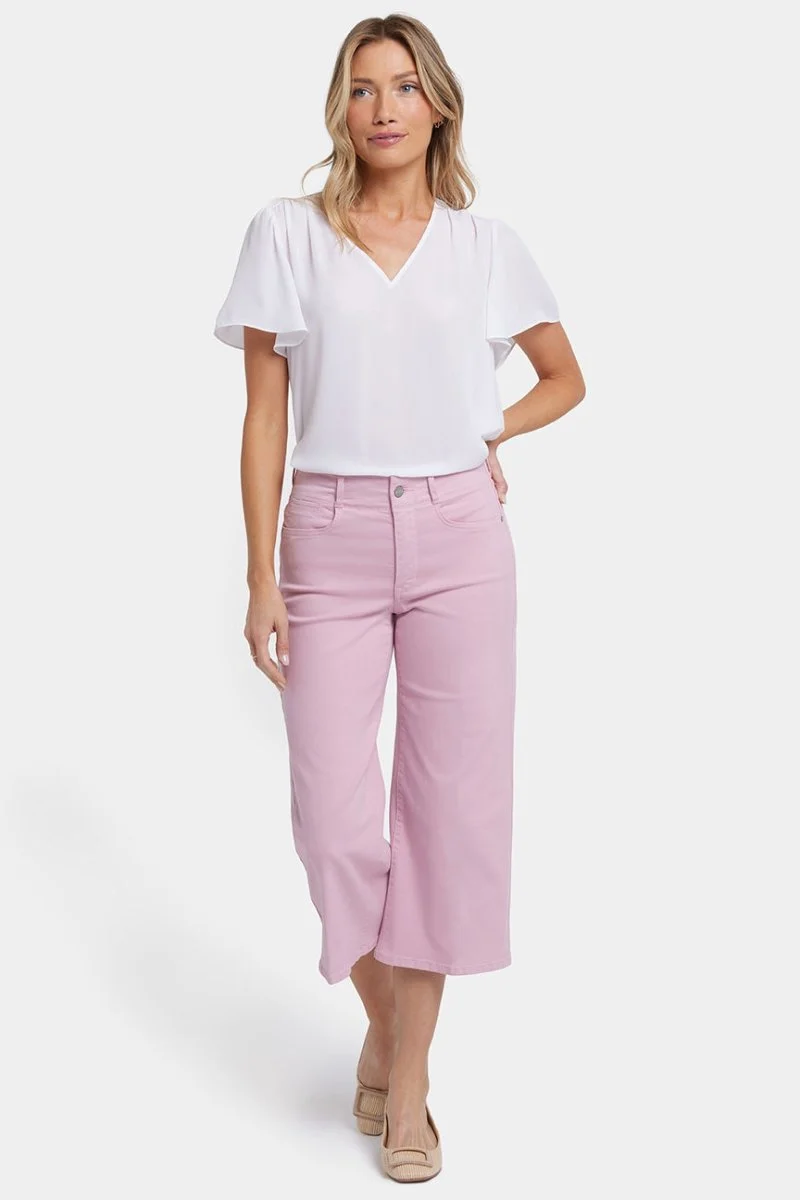 Brigitte Wide Leg Capri Jeans mit hoher Taille | Pink Nectar