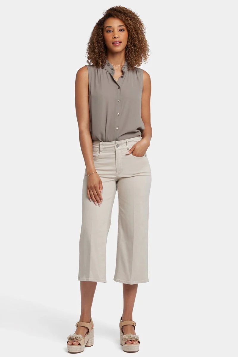 Brigitte Wide Leg Capri Jeans mit hoher Taille | Feather