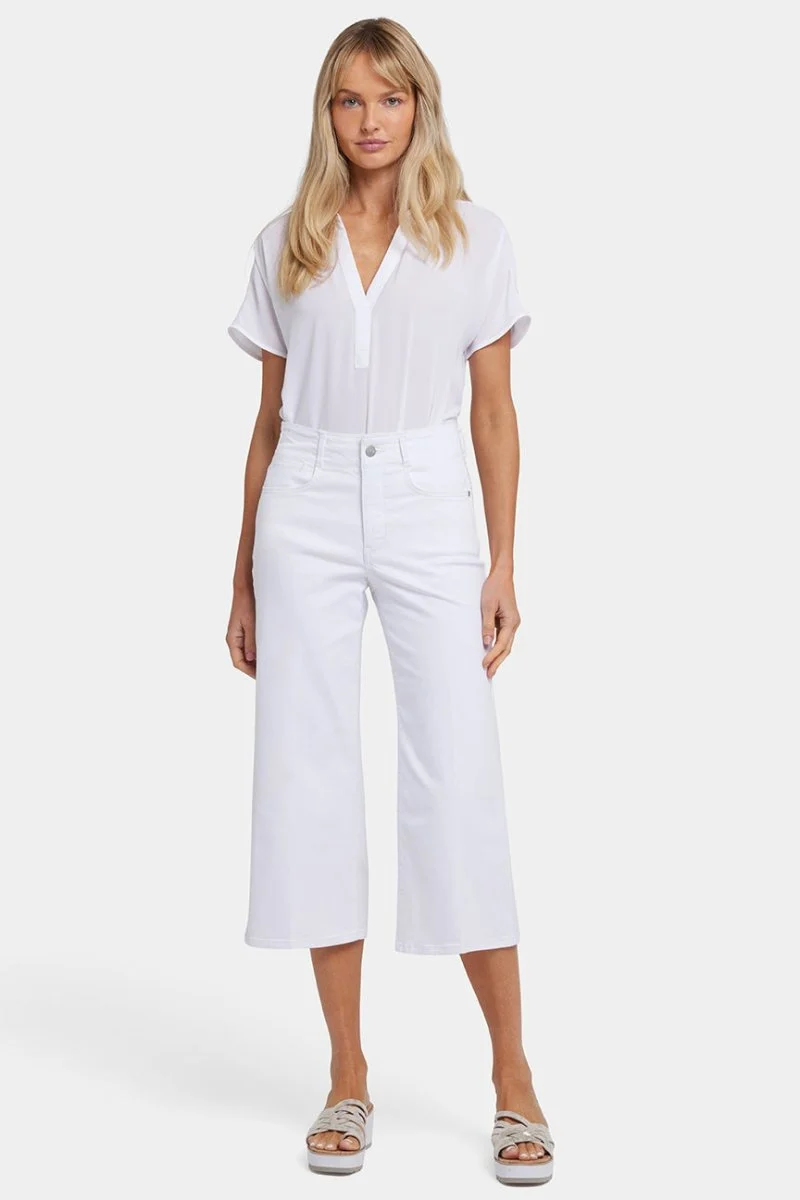 Brigitte Wide Leg Capri Jeans mit hoher Taille | Optic White
