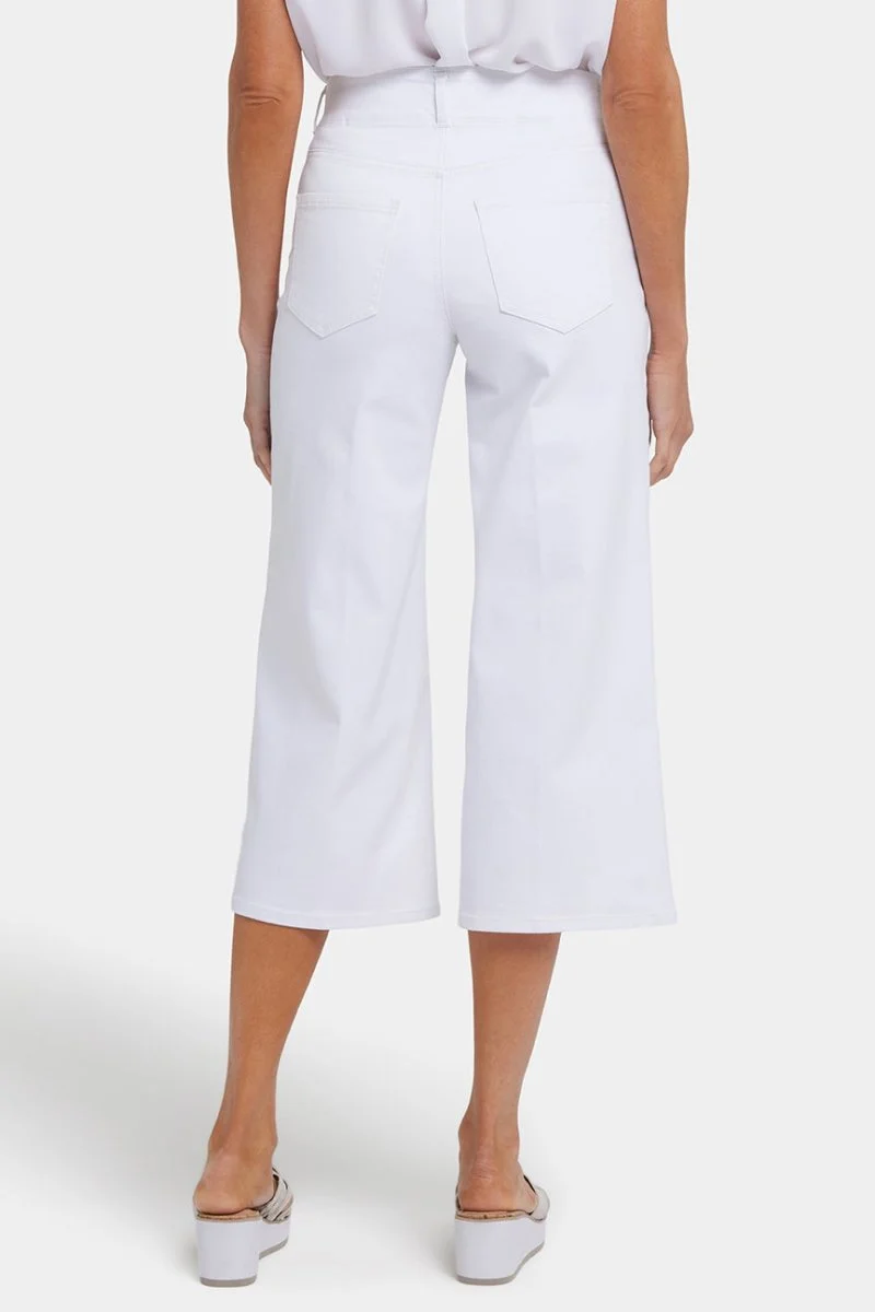 Brigitte Wide Leg Capri Jeans mit hoher Taille | Optic White