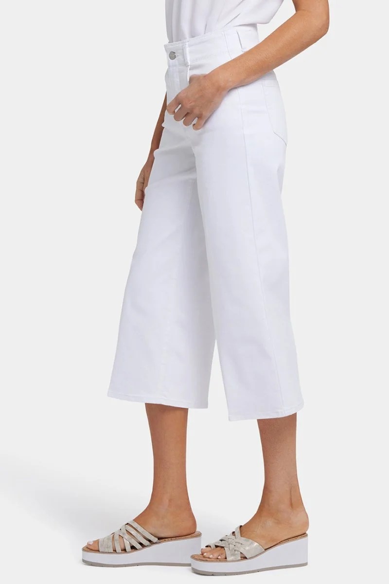 Brigitte Wide Leg Capri Jeans mit hoher Taille | Optic White