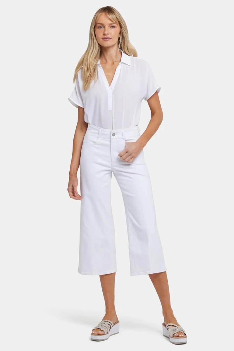Brigitte Wide Leg Capri Jeans mit hoher Taille | Optic White