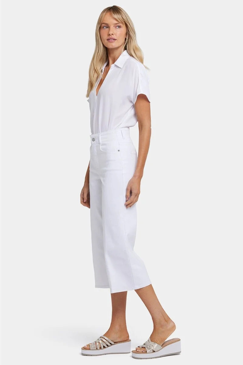 Brigitte Wide Leg Capri Jeans mit hoher Taille | Optic White