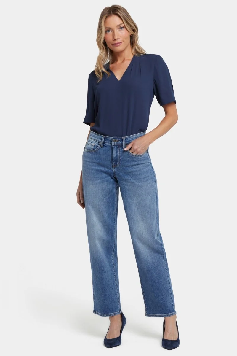Jemma Barrel Jeans mit hoher Taille | Barcelona Breeze