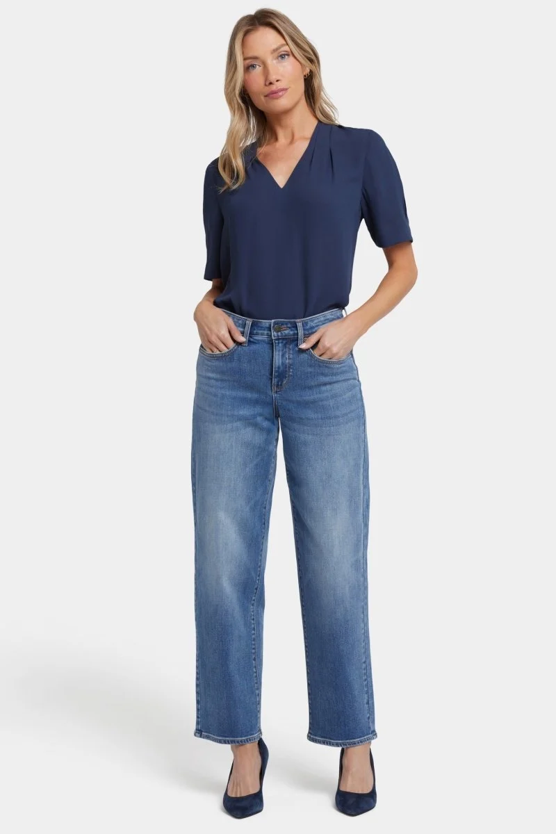 Jemma Barrel Jeans mit hoher Taille | Barcelona Breeze