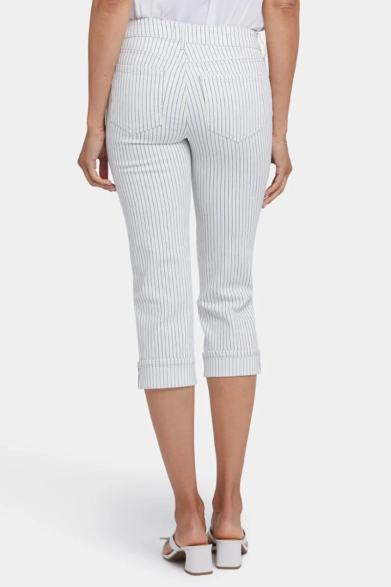 Marilyn Straight Crop Jeans mit Manschetten | Palencia Stripe
