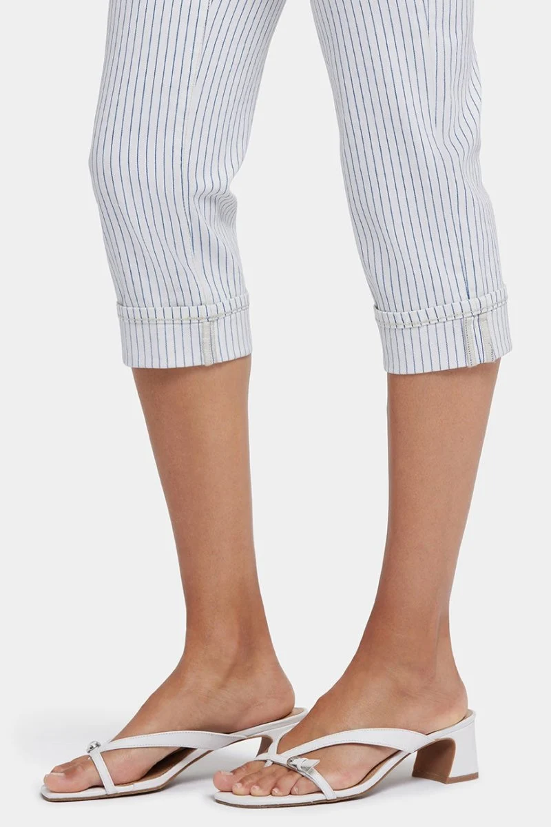 Marilyn Straight Crop Jeans mit Manschetten | Palencia Stripe