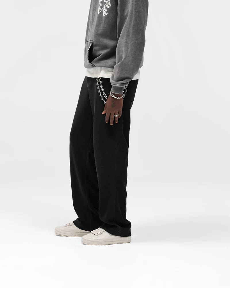 Ribbed Hybrid Pant - Washed Black