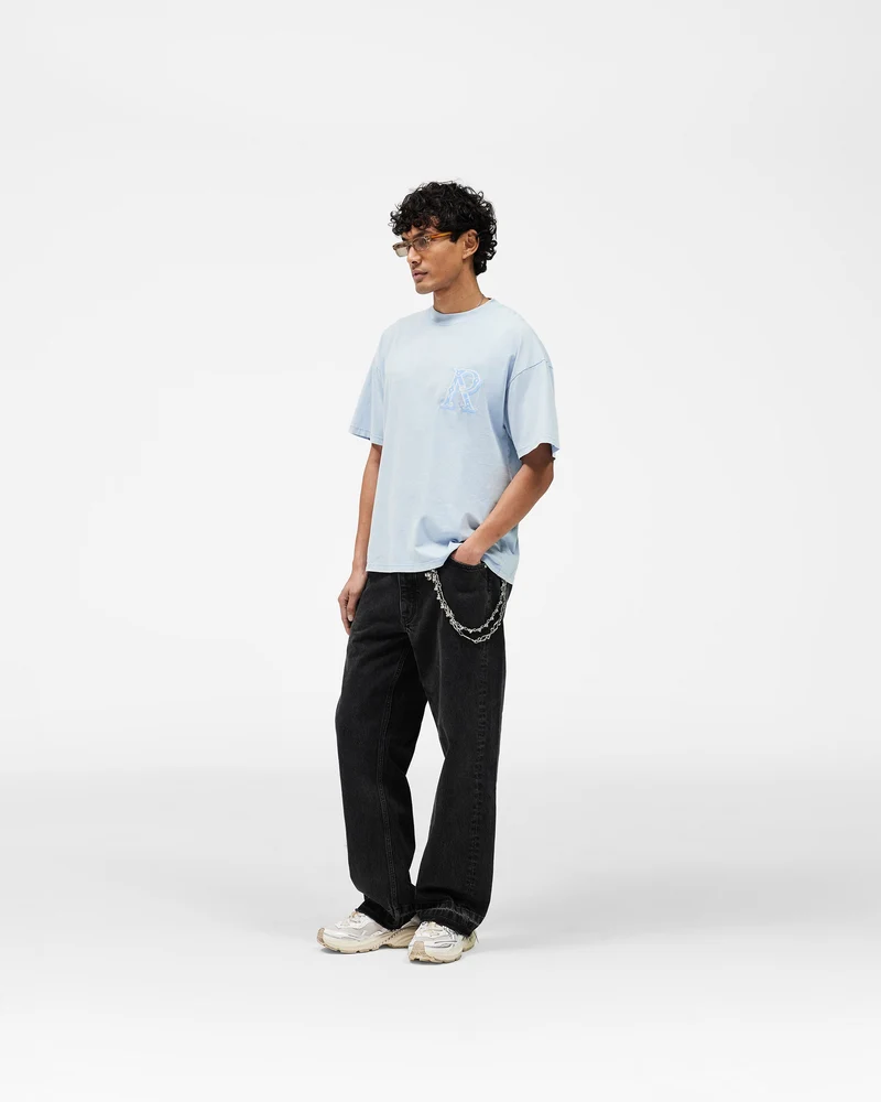 Western Initial T-Shirt - Mountain Blue