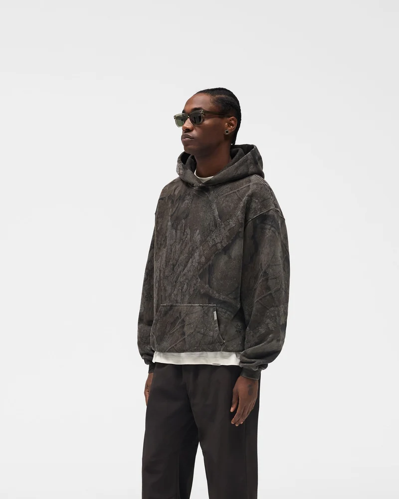 Initial Overdye Realtree® Oversized Hoodie - Overdyed Black