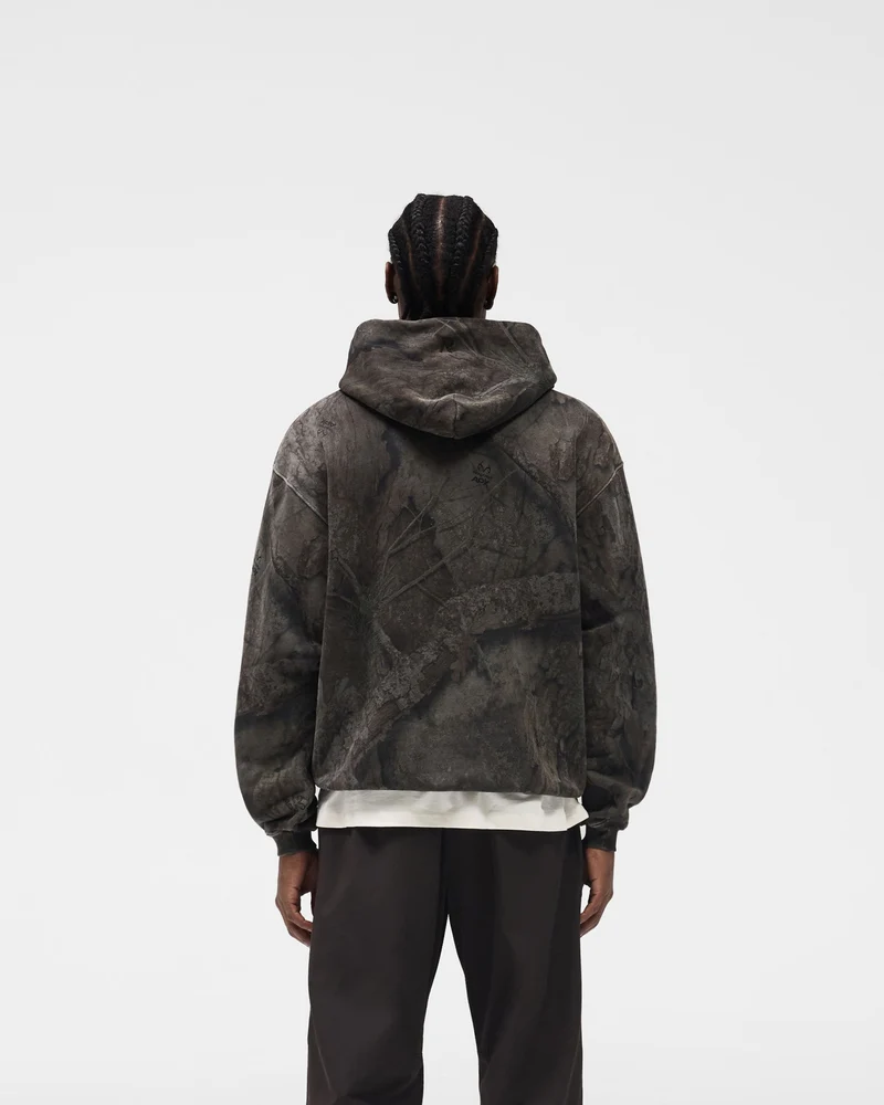 Initial Overdye Realtree® Oversized Hoodie - Overdyed Black