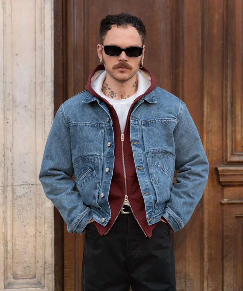 THE PLEATED DENIM JACKET