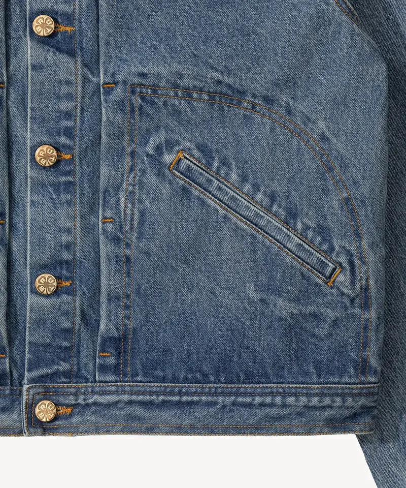 THE PLEATED DENIM JACKET