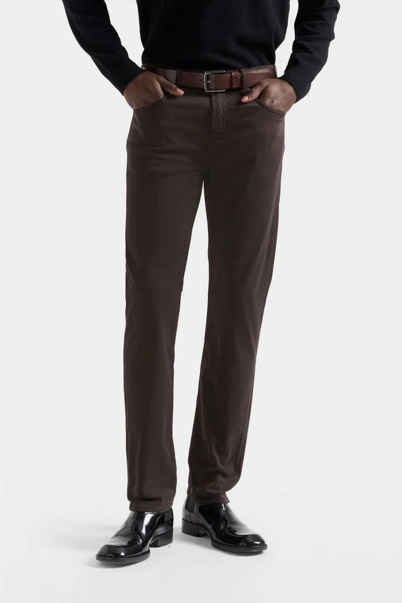 SLIMMY in Luxe Performance Stretch Sateen Molasses