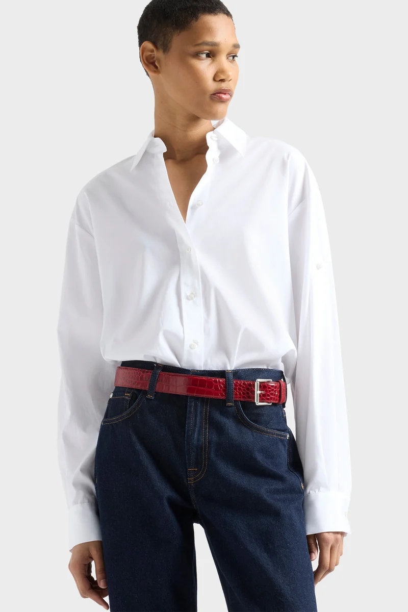 OVERSIZE SHIRT in Poplin Optical White