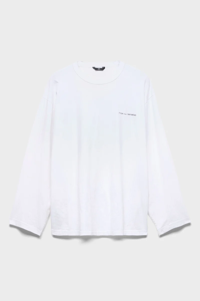 LONG SLEEVE GRAPHIC TEE in Free White