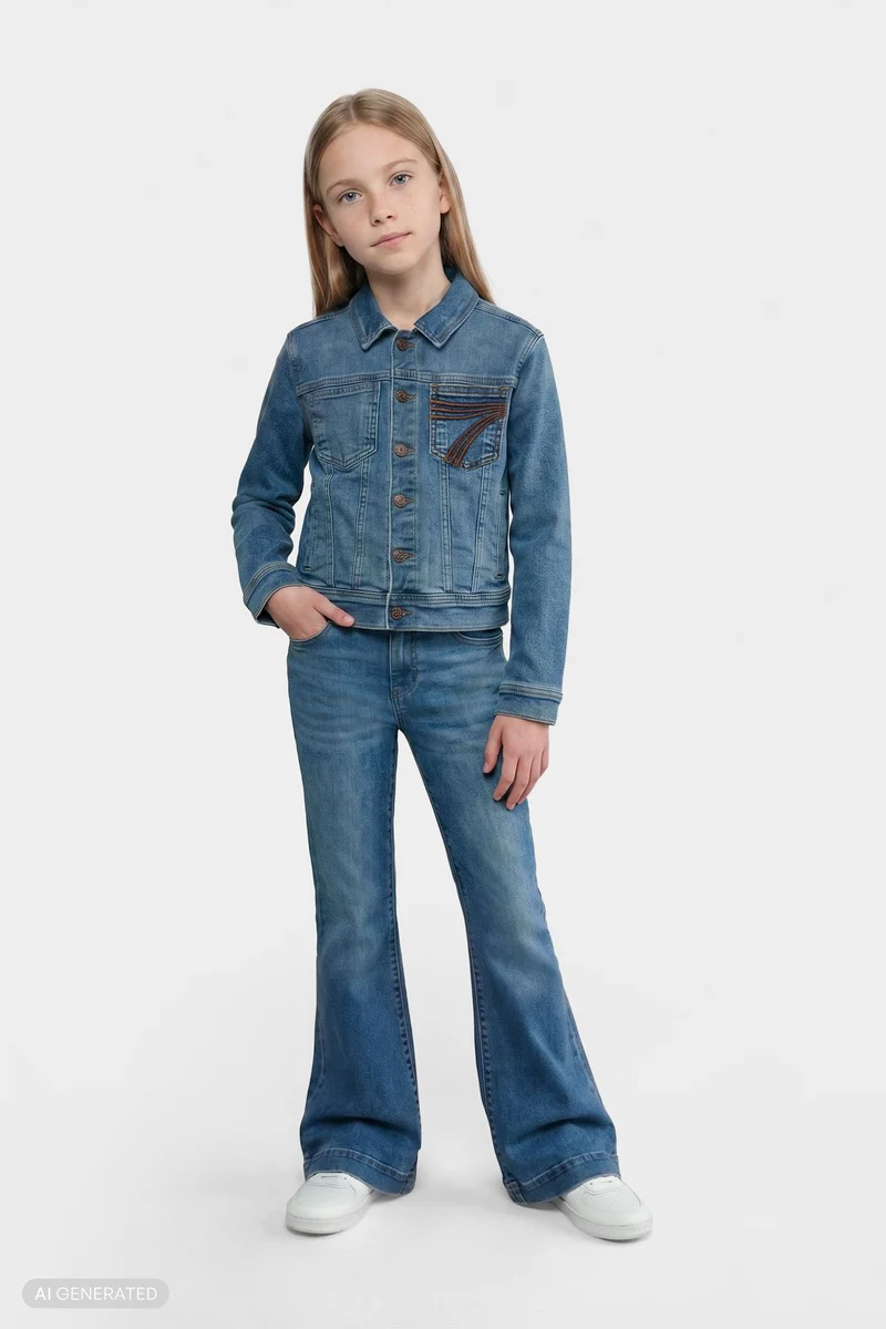 GIRLS MINI ADI TRUCKER JACKET in Luxe Vintage Sea Level