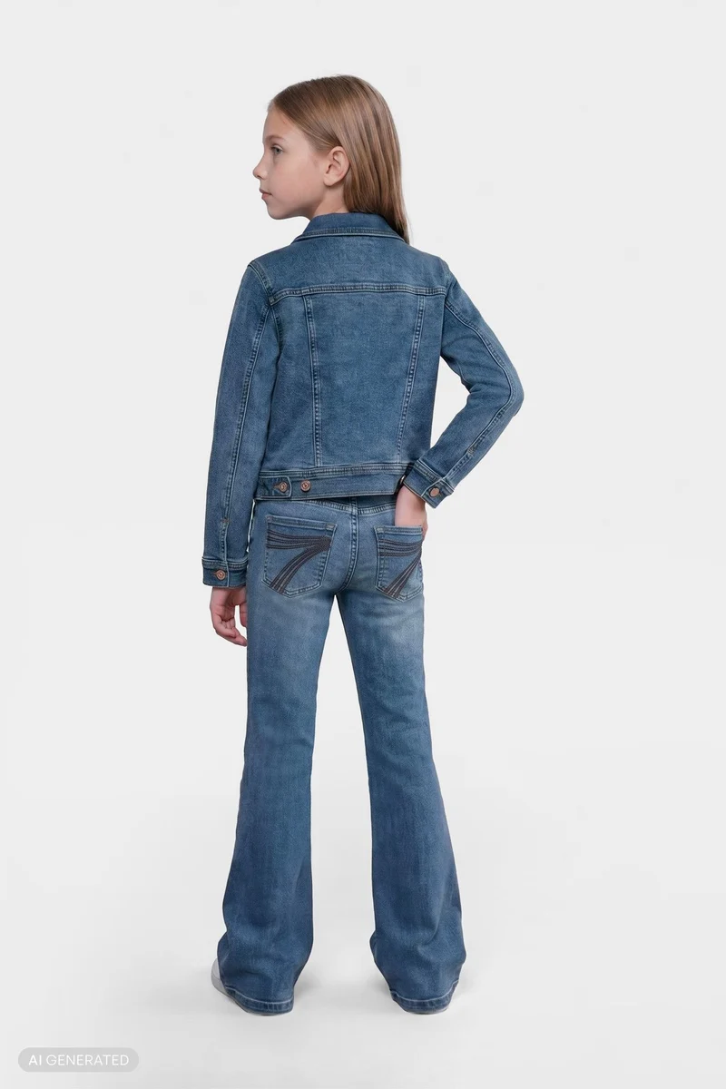 GIRLS MINI ADI TRUCKER JACKET in Luxe Vintage Sea Level