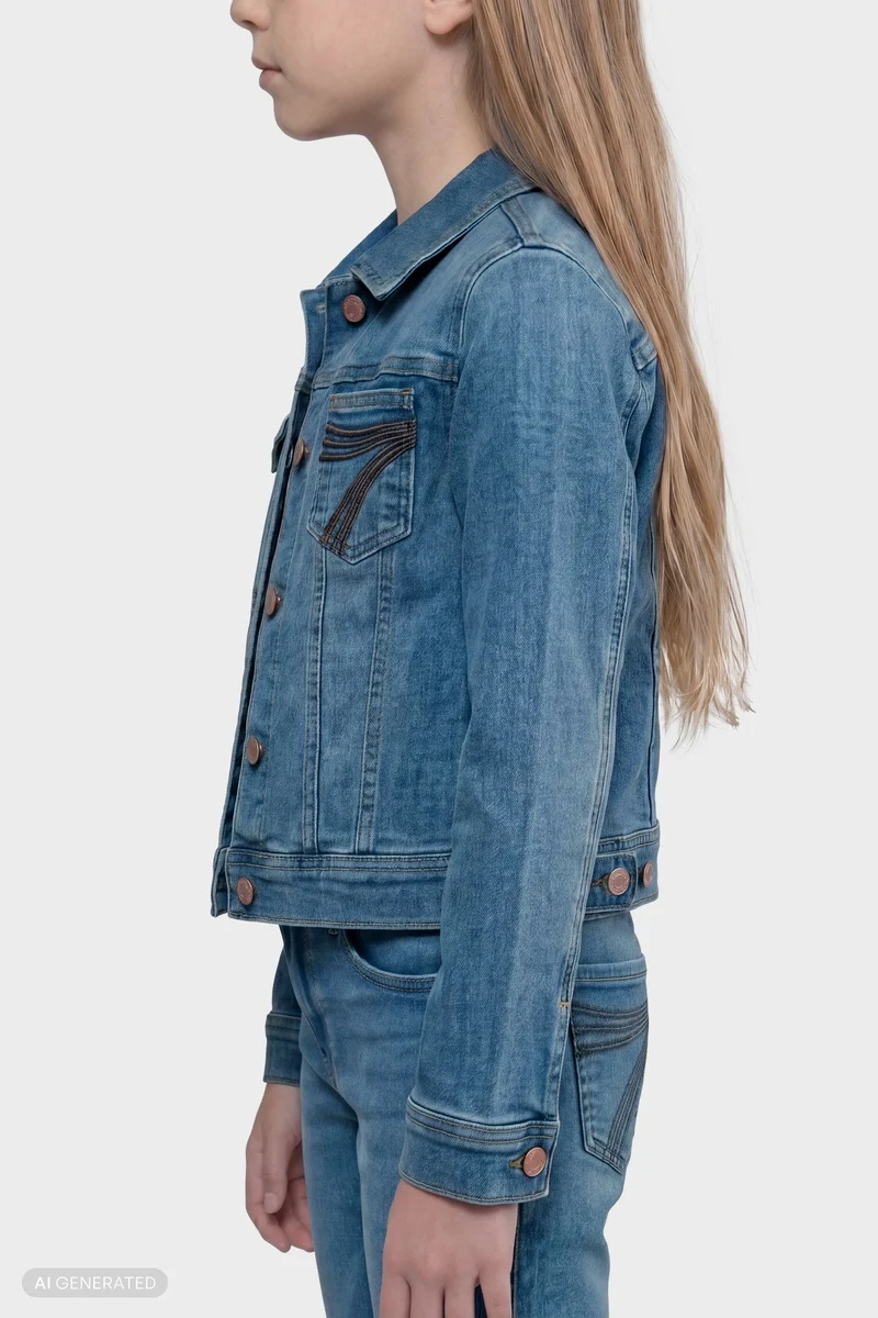 GIRLS MINI ADI TRUCKER JACKET in Luxe Vintage Sea Level
