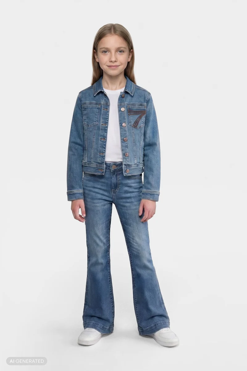 GIRLS MINI DOJO in Slim Illusion Distressed Authentic Light