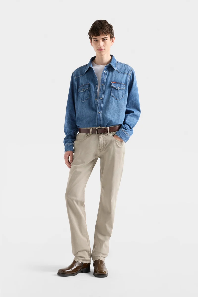 LONG SLEEVE WESTERN SHIRT in Denim Canyon