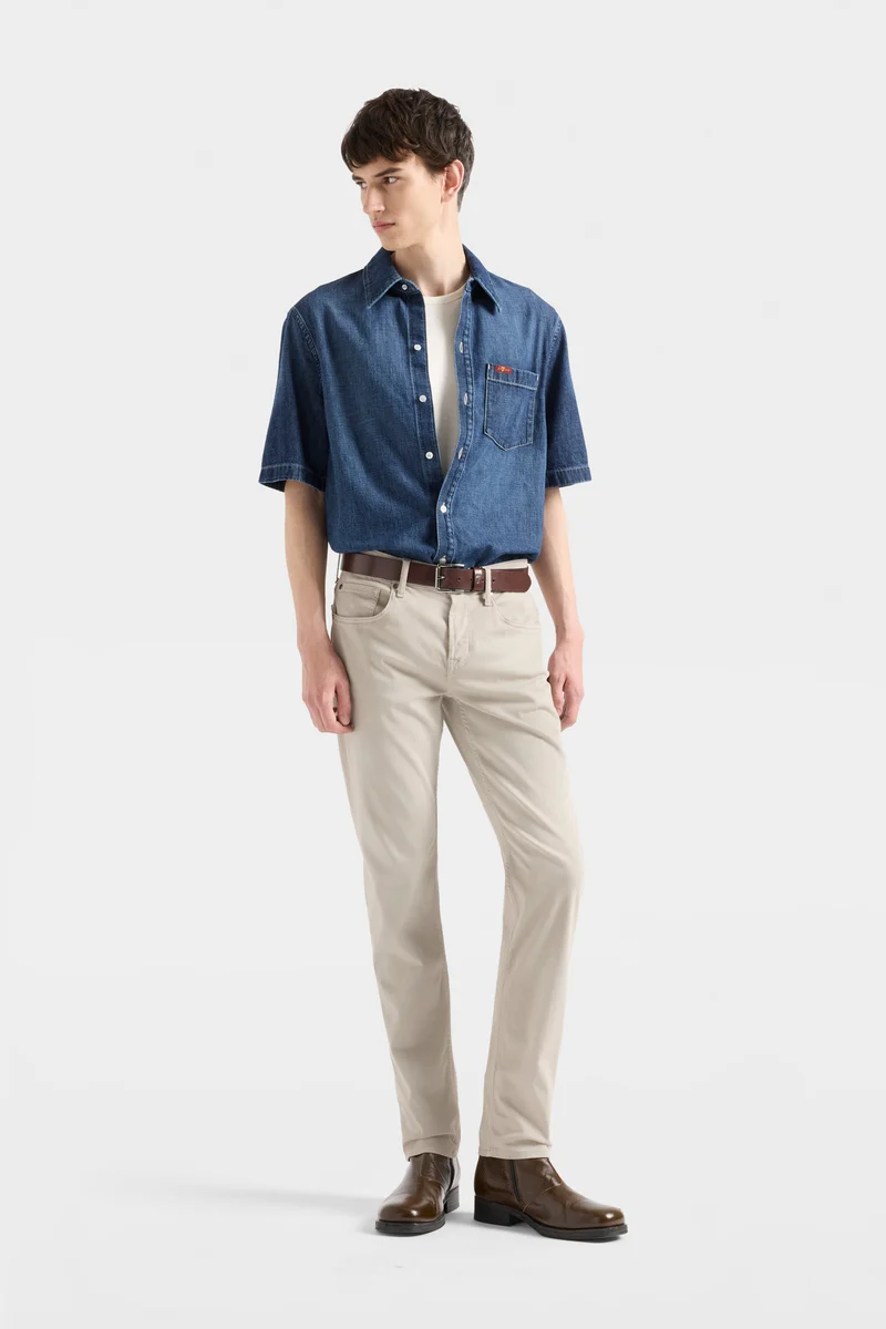SHORT SLEEVE REGULAR SHIRT in Denim Duster