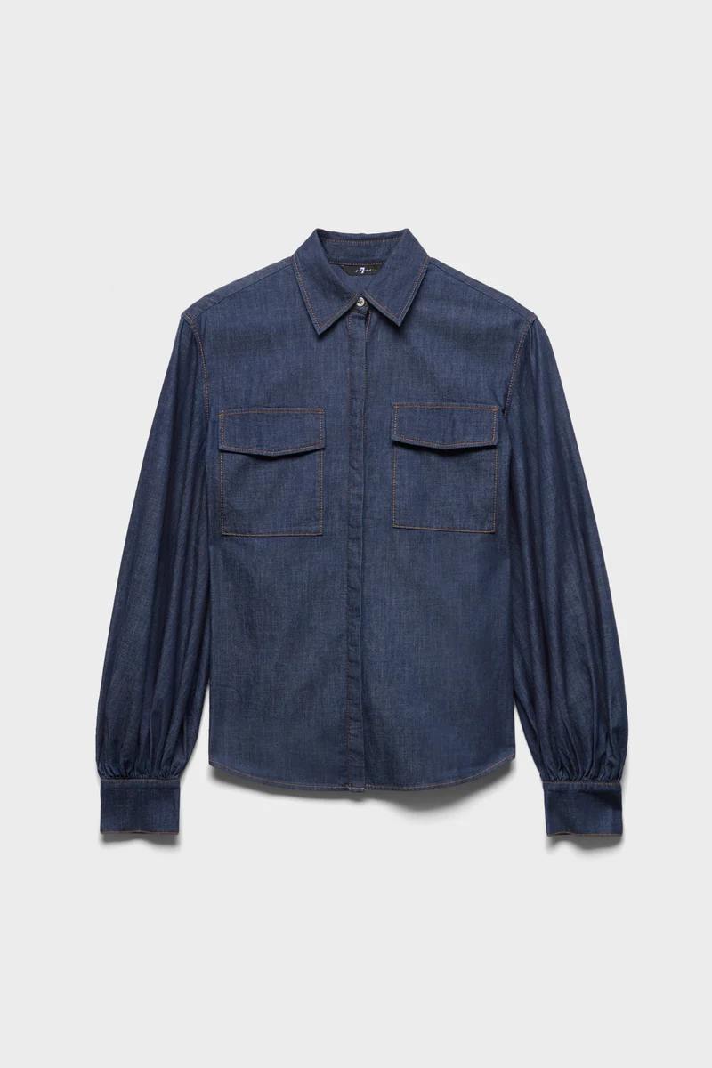 LONG SLEEVE REGULAR SHIRT in Denim Abyss