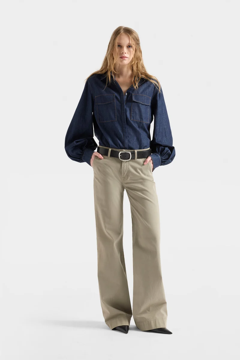 LONG SLEEVE REGULAR SHIRT in Denim Abyss