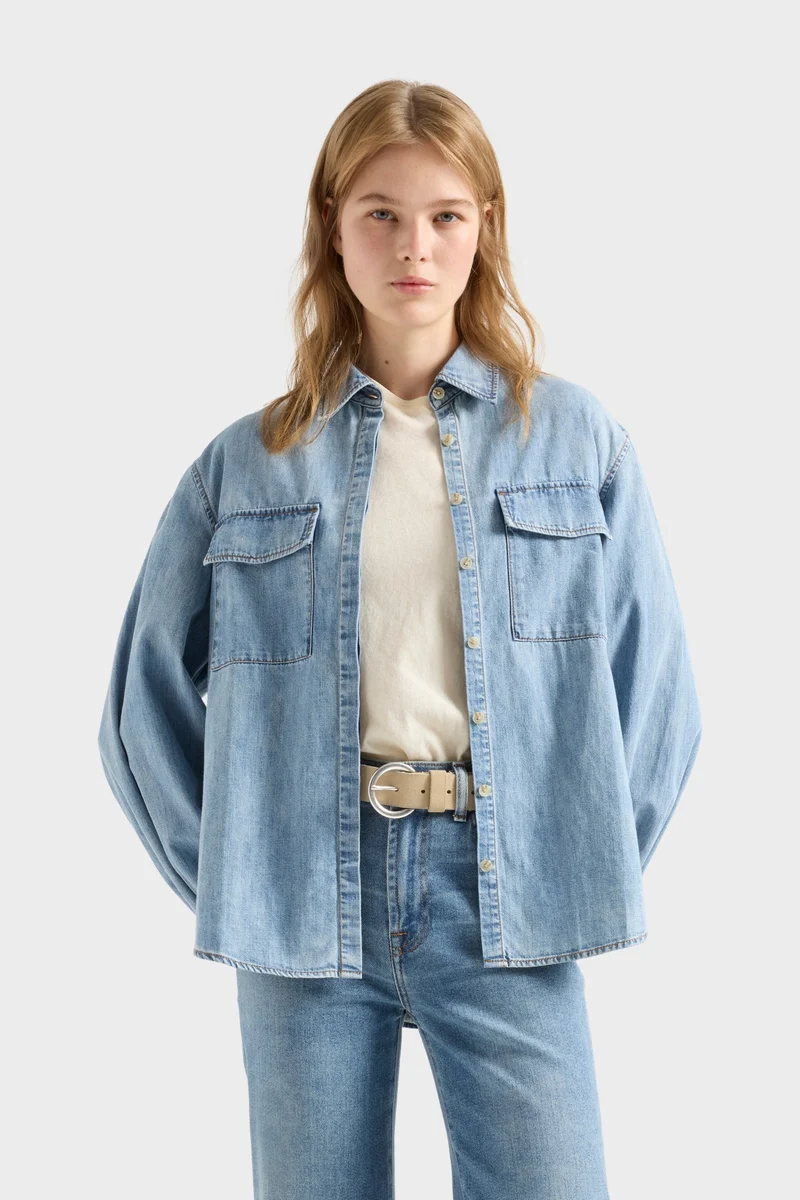 LONG SLEEVE REGULAR SHIRT in Denim Loft