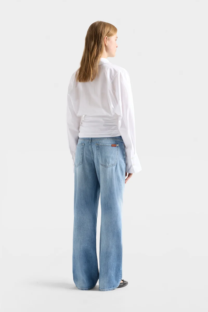 WAIST TIE SHIRT in Poplin Optical White