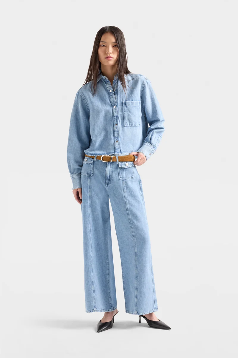 LOTTA ANKLE in Indigo Linen Iris