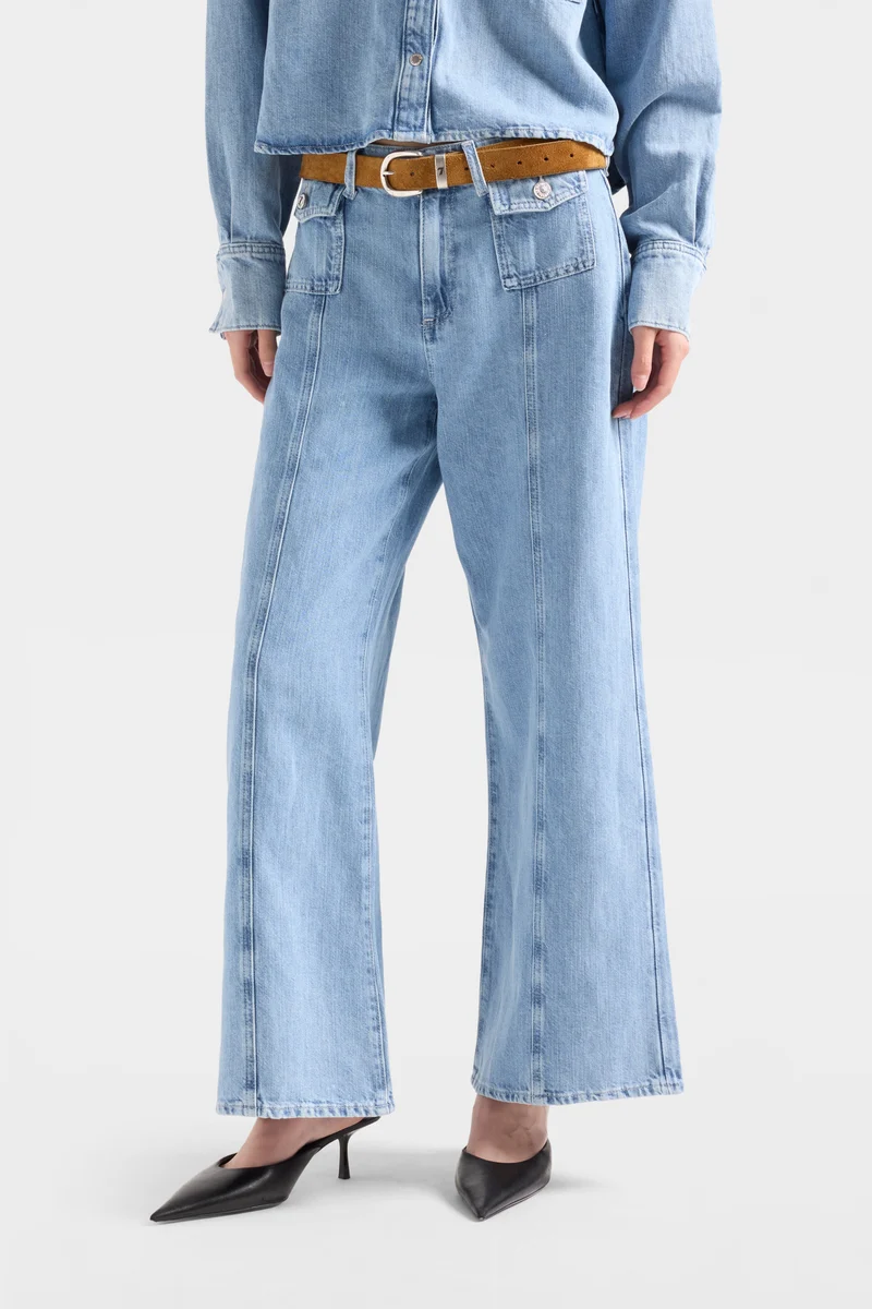LOTTA ANKLE in Indigo Linen Iris
