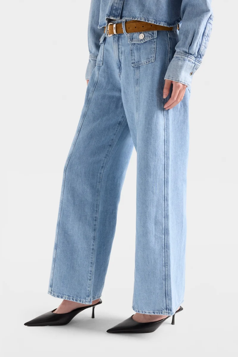 LOTTA ANKLE in Indigo Linen Iris