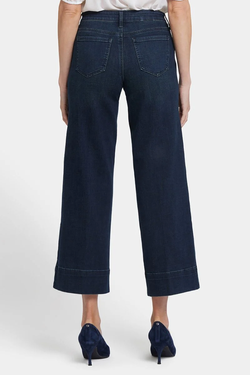 Teresa Wide Leg Ankle Jeans | Obsidian Blue