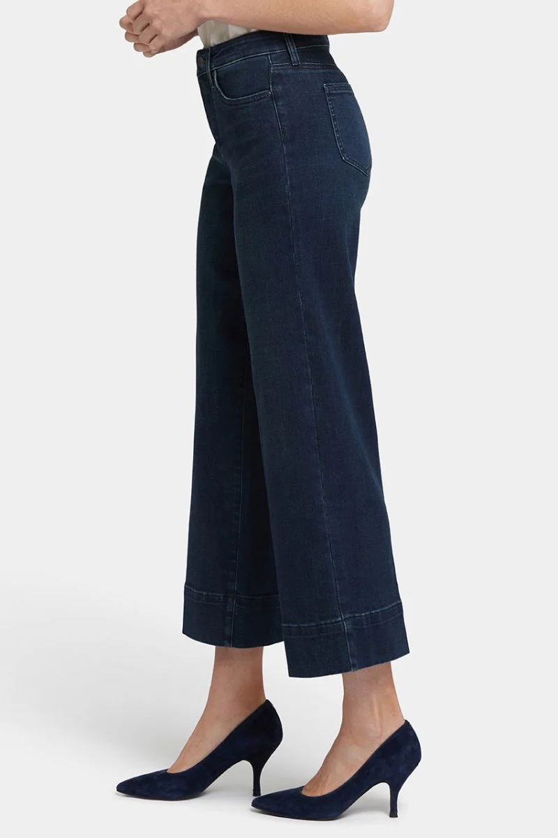 Teresa Wide Leg Ankle Jeans | Obsidian Blue