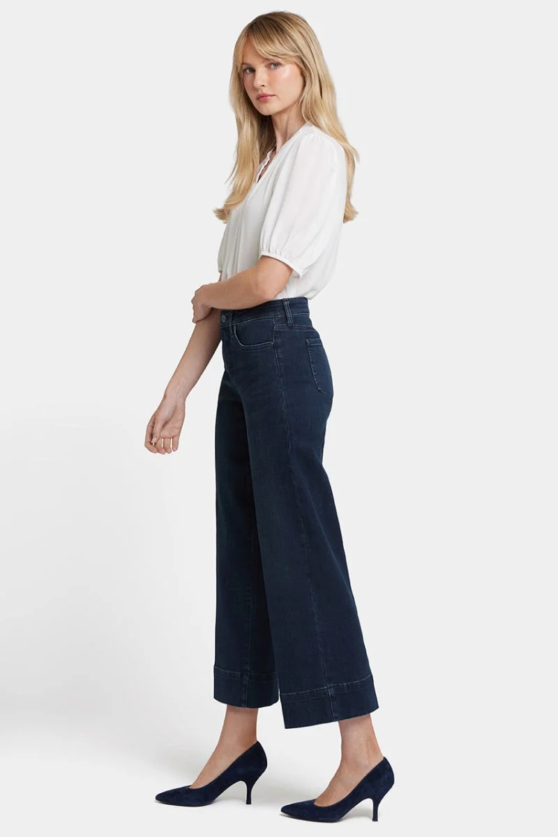 Teresa Wide Leg Ankle Jeans | Obsidian Blue