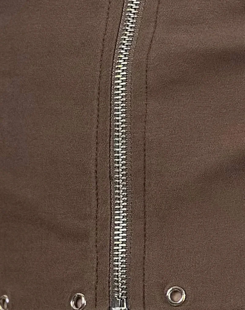 Janae Nietenweste in Tailoring Braun