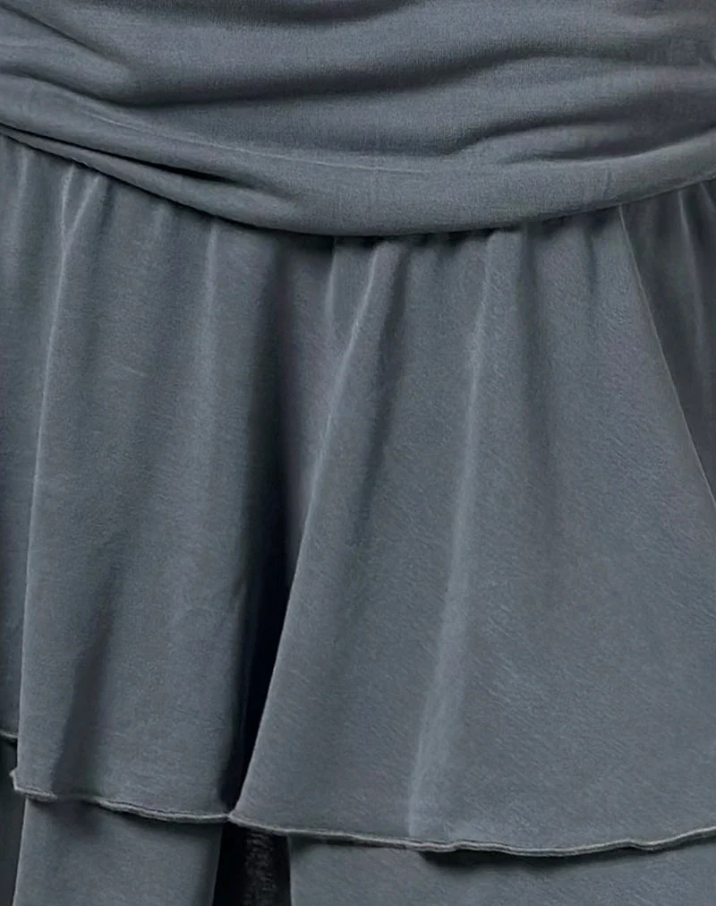 Lalana Boxy-Minikleid aus Cupro Grau