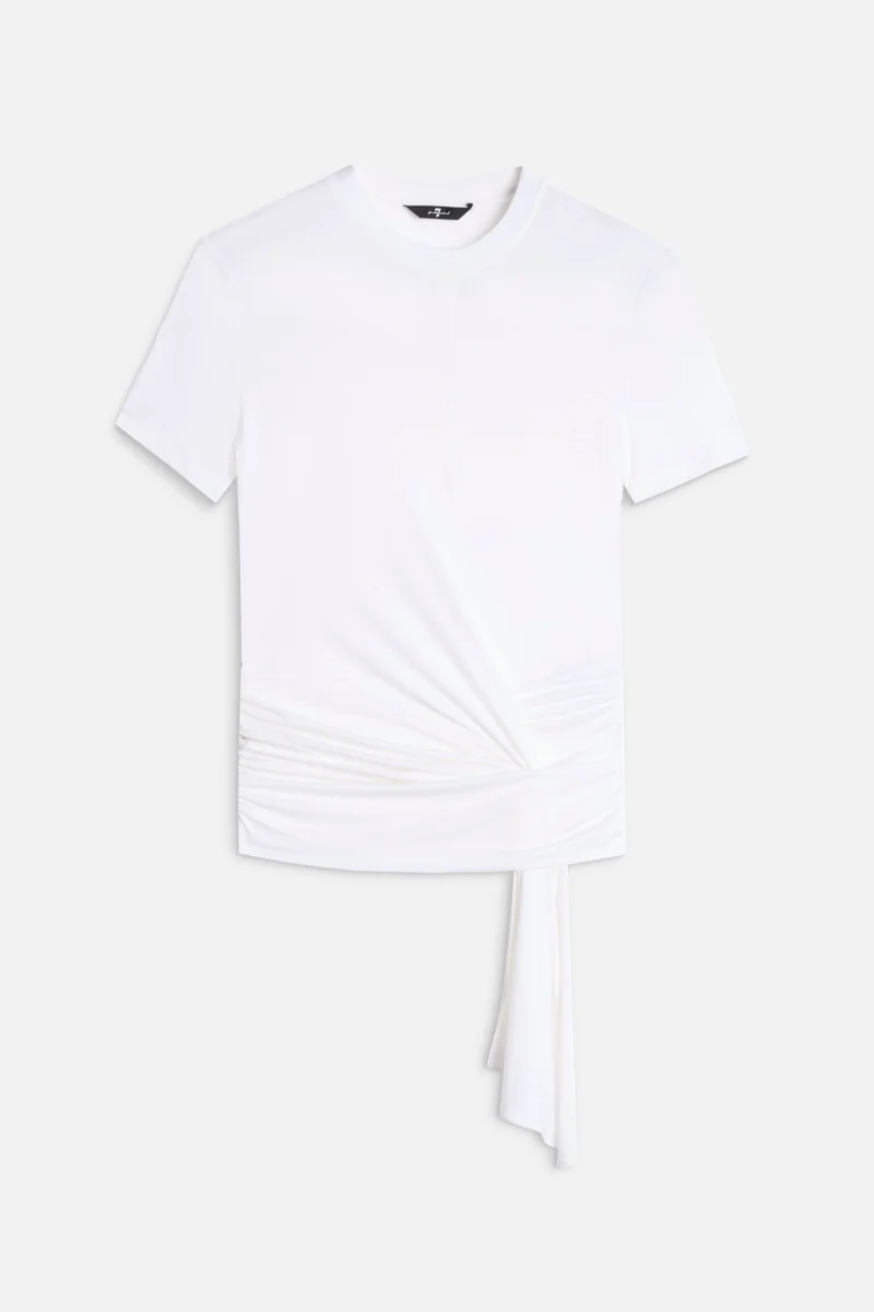 FITTED TWIST TEE in Lyocell Optical White