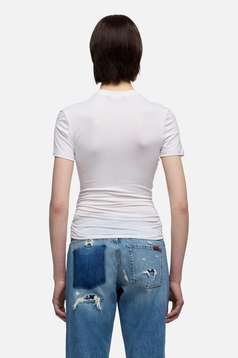 FITTED TWIST TEE in Lyocell Optical White